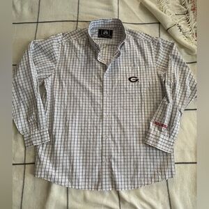 Stylish White and Black Checkered Casual Shirt